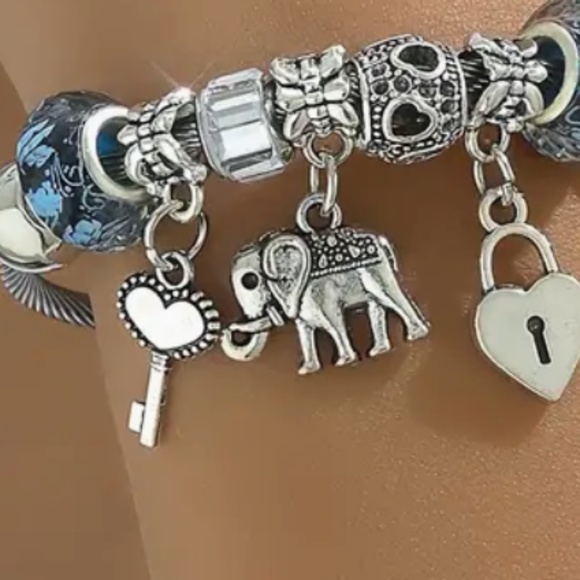 Charm Bracelet Elegant Silver Alloy Multi-element Accessories Pendant - Picture 3 of 7